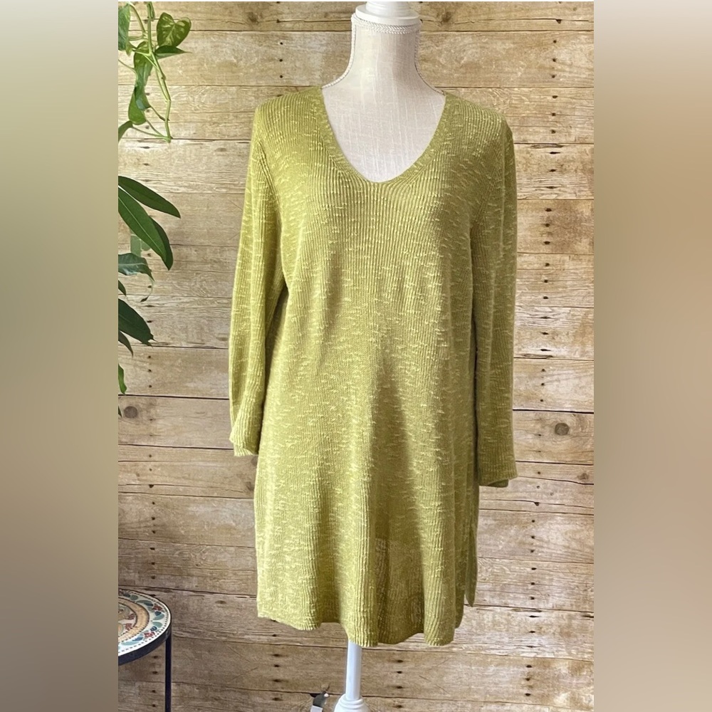 Eileen Fisher Olive V-Neck Sweater